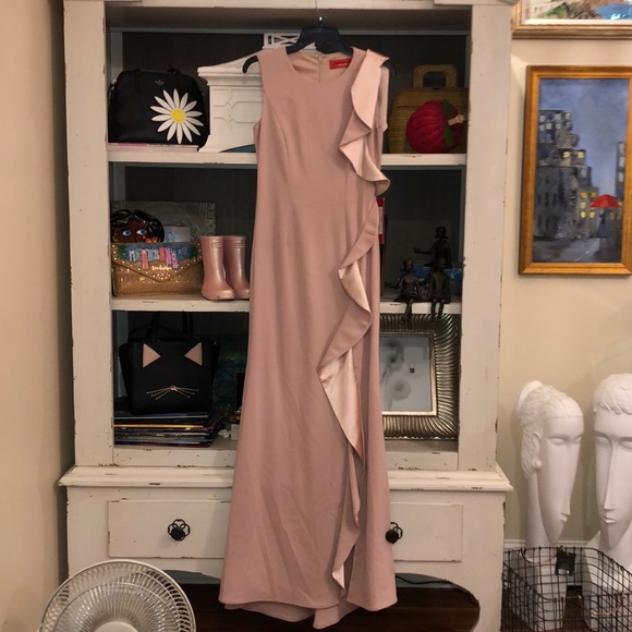 Carmen Marc Valvo Infusion Ruffle Gown SZ 6 - Picture 5 of 7